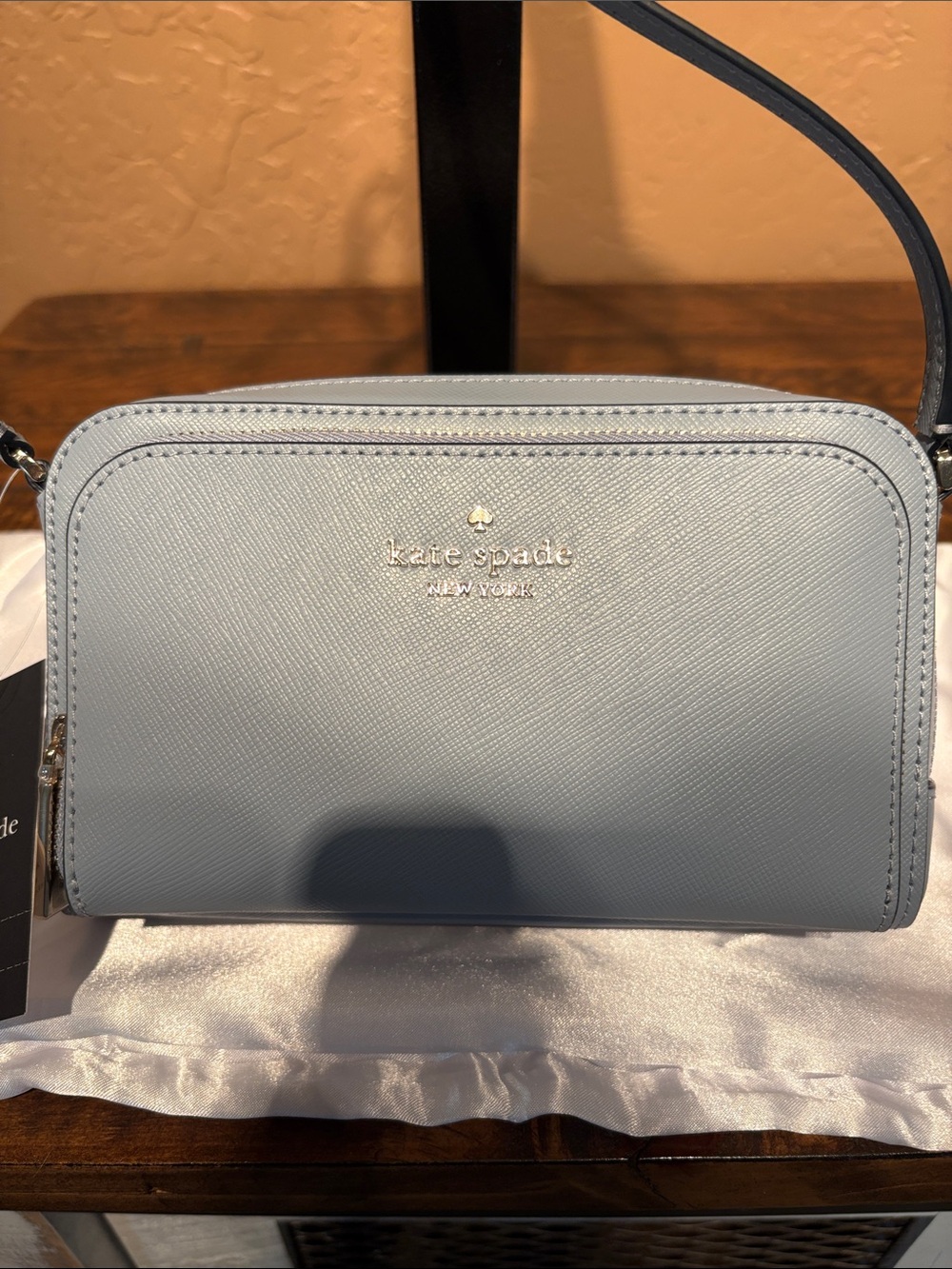 kate spade NWT Stacie Dual Zip Saffiano Leather in Muted Blue MSRP $279 - Picture 2 of 11